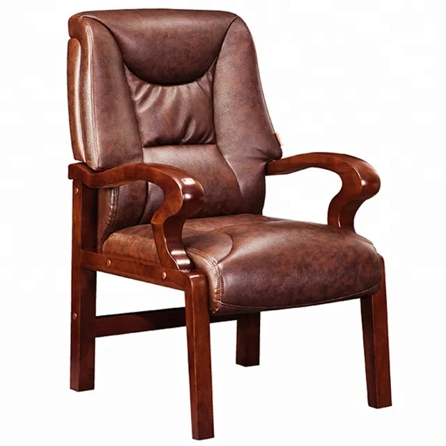 
Office Furniture PU Leather Meeting Room Chair Wooden Frame 