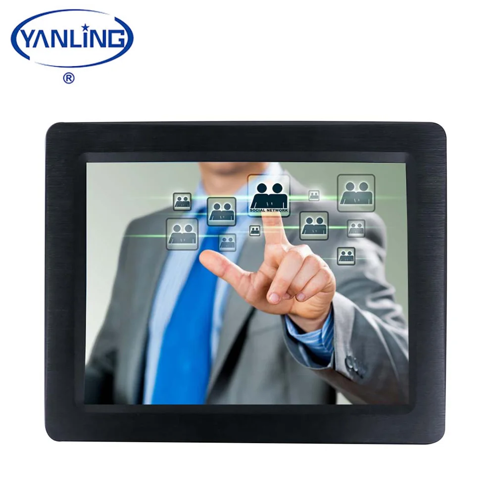 

China quad core J1900 wall mounted all-in-one pc with 10.4 inch resistive touch screen monitor