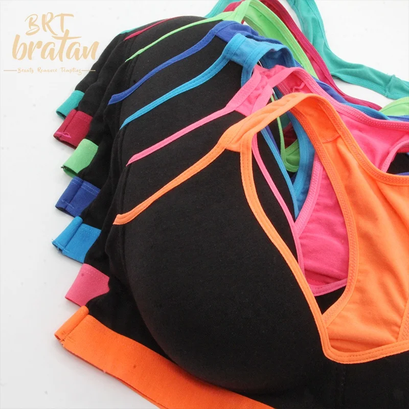 

Multi Colors Sports Bra Womens Fitness Yoga Bra Cotton