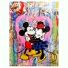 Mickey Mouse Pop Art Cute Canvas Painting Colorful Graffiti Art Hand Painting Modern Oil Painting for Wall Decor