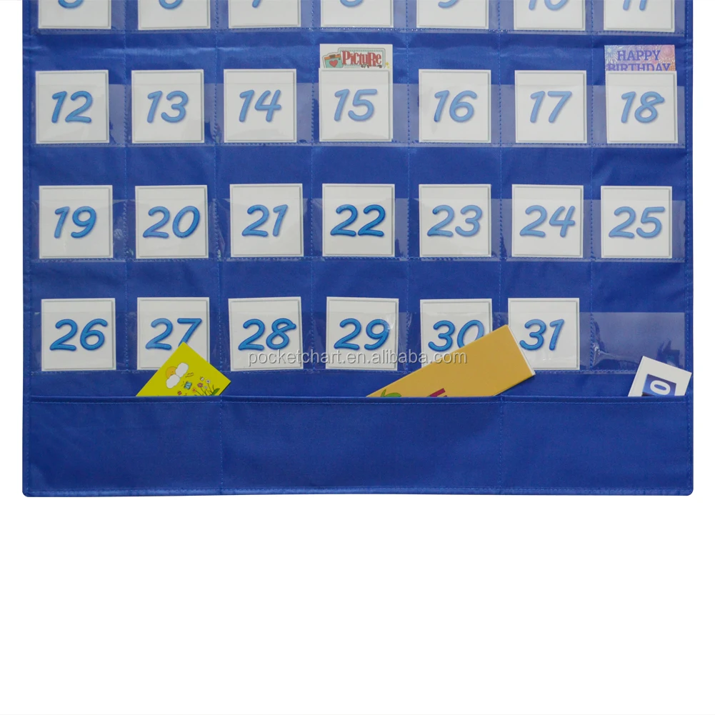 Hanging Wall Scholastic Pocket Chart Monthly Calendar Pocket Chart