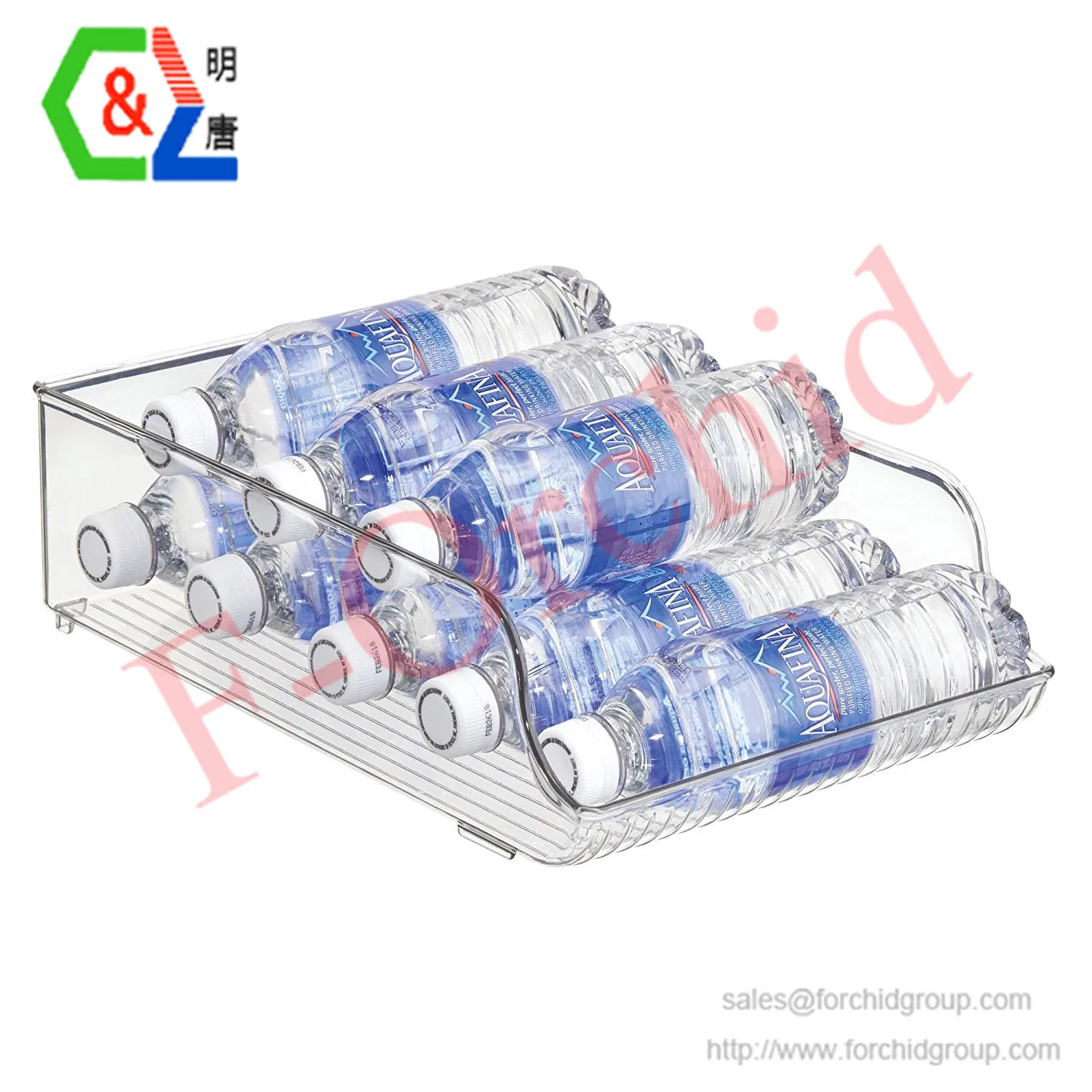 Wide Plastic Kitchen Water Bottle Storage Organizer Tray Rack Holder