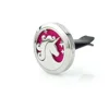 Fashion New Round Shape On Car Unicorn Design Diffuser Pendant Stainless Steel Jewelry