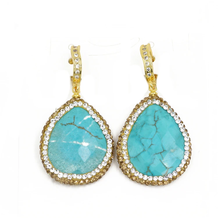 High Quality Lady Gemstone Iran Turquoise Earrings Women Jewelry - Buy ...