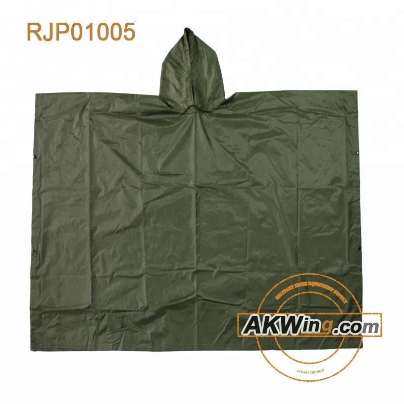 

Army Green Military Rain Poncho Survival Shelter Tactical Camouflage Raincoat