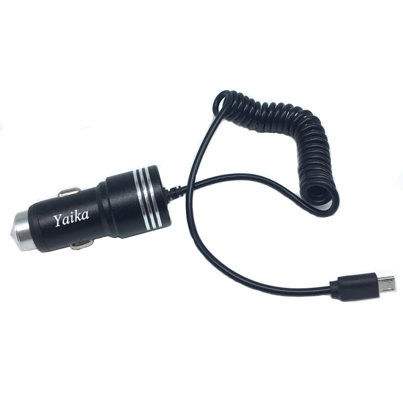 OEM Metal 3.1A  Fast USB Car Phone Charger  2 Ports LED Car Charger With Micro Charging Cable