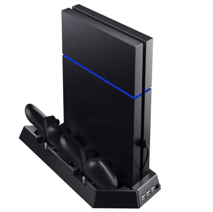 

For PS4 Stand Controller Charger Cooler Fan USB Hub Vertical Charging Dock Station For PS4 Console, Black5