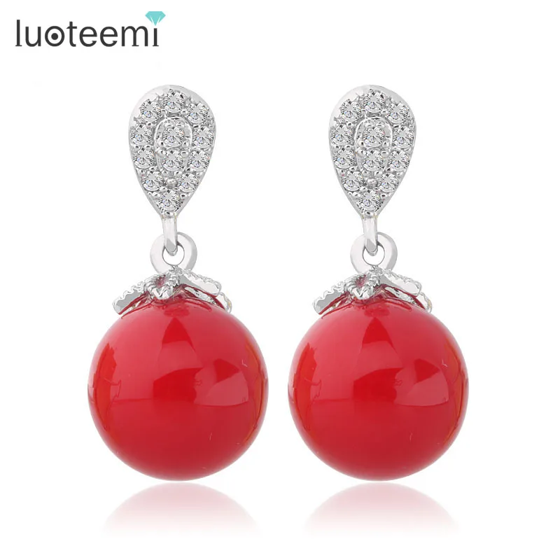 

LUOTEEMI Factory Wholesale Free Shipping New Design Sexy Lady Fashion Fine Jewelry Elegant Sea Shell Pearl Dangle Earrings Women