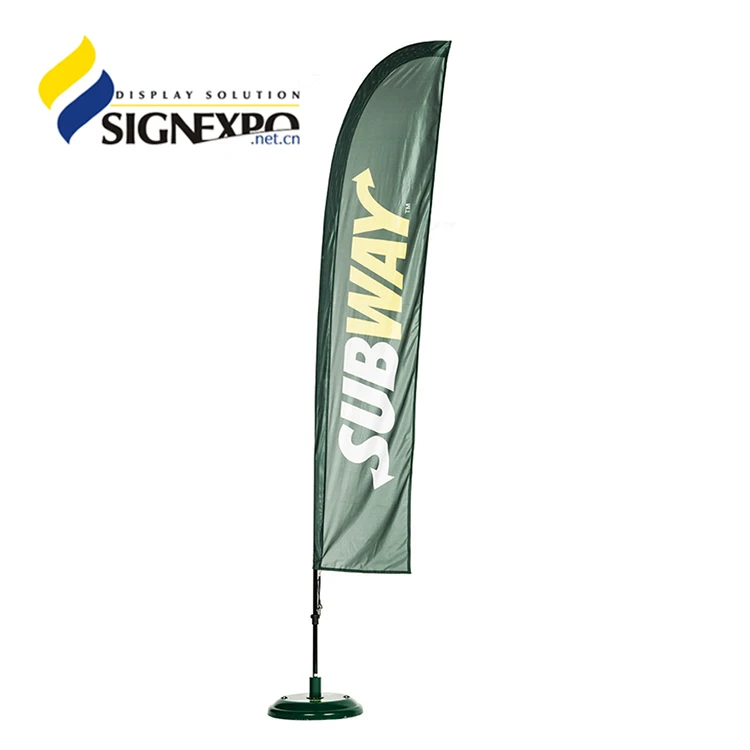 
Knitted polyester custom printing flex frame hand flag Outdoor banners marketing displays banner 