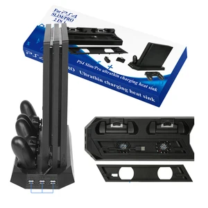 PS4 Console & Controller Vertical Stand Cooling Fan & Charging Dock