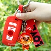 silicone rubber key protector with hang dog decorations keychain for BMW F10 F20 F30 335 328 535 650