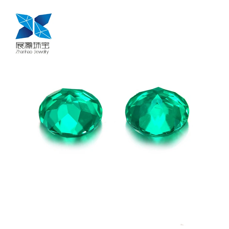 

Zhanhao Jewelry Excellent Quality Emerald stones Round Diamond Cut 0.8-3MM, Green