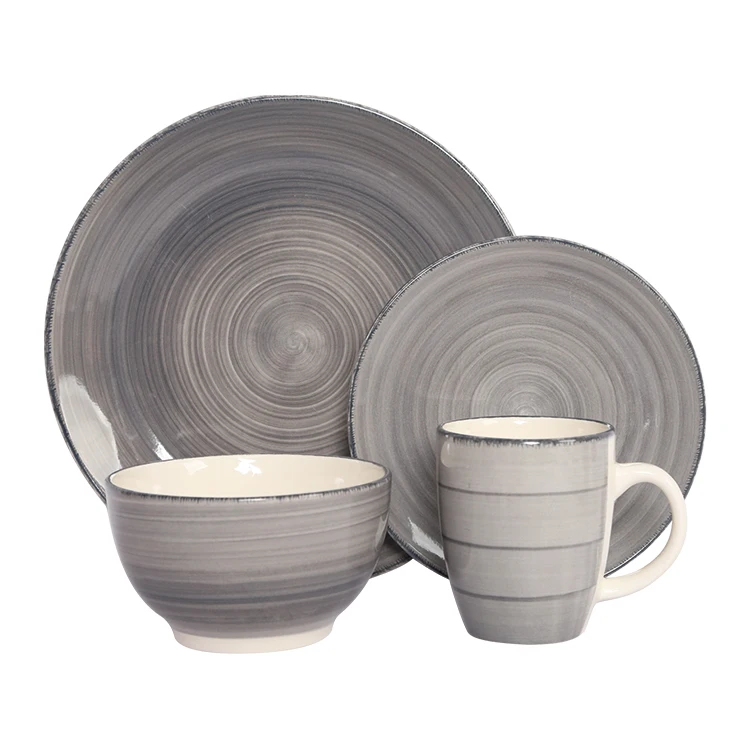 

stoneware handpainting ceramic dinner set design, Green,brown,gray,pink,etc.