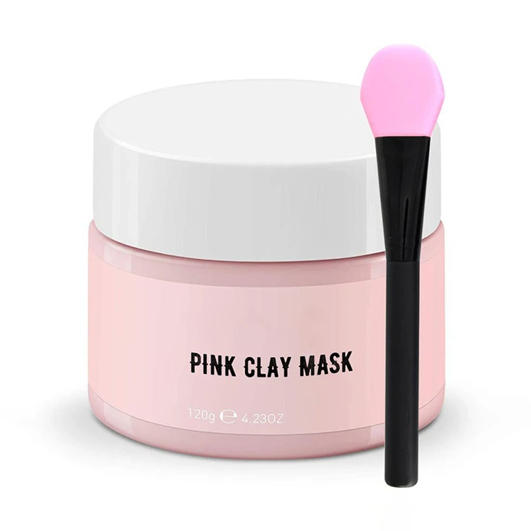 

Natural Organic Pink Clay Mask Kaolin Acne Cleansing Whitening Nourishing Skin Care Custom Face Mud Mask