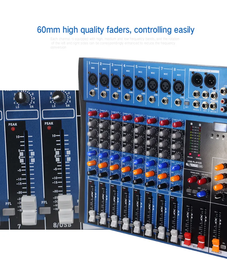 Professional 4/6/8/12/16 Channel Mixer Sound From China Audio Mixer