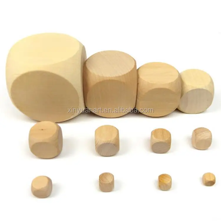 
Factory price Custom Round Corner High Quality Wooden Blank Dice 