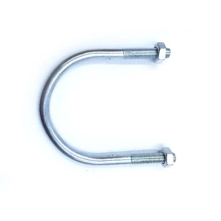 Factory Direct Supply Zinc Plated Steel U-Bolt Power Fittings U-hoop Poles Flat Iron Hoop