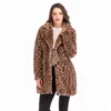 made in china top latest designs winter women women's leopard print faux fur coat