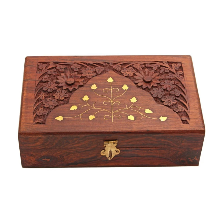 Wooden Box Handmade Trinket Storage Keepsake Jewelry Chopsticks Gift 