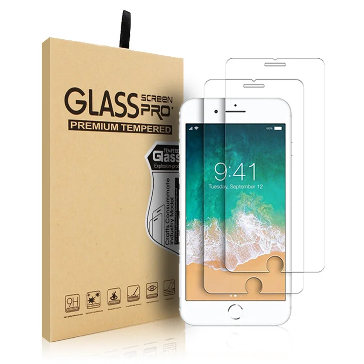 

2 Pack Tempered Glass for iPhone 7, Standard 0.33mm 2.5D 9H Screen Protector