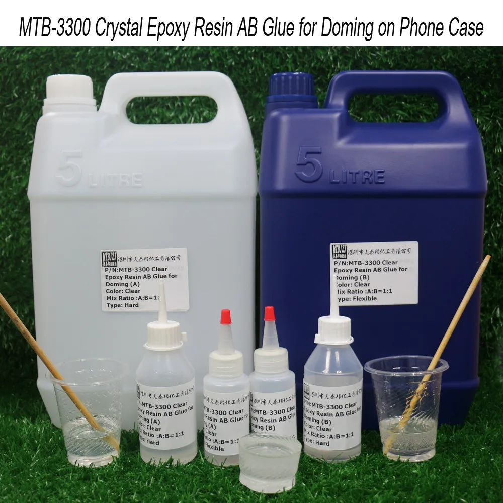 Liquide Clair Époxy Résine Et Durcisseur Pour Doming Sur Téléphone Cas