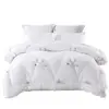 Wholesale cheap hotel microfiber all season white bed comforter set