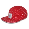 Custom Your Own Logo Flat Brim Suede 5 Panel Camp Cap With Leather Strap