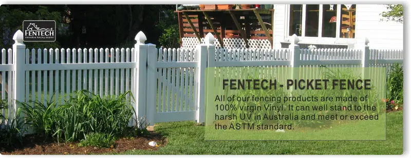PVC White Plastic Picket Fence