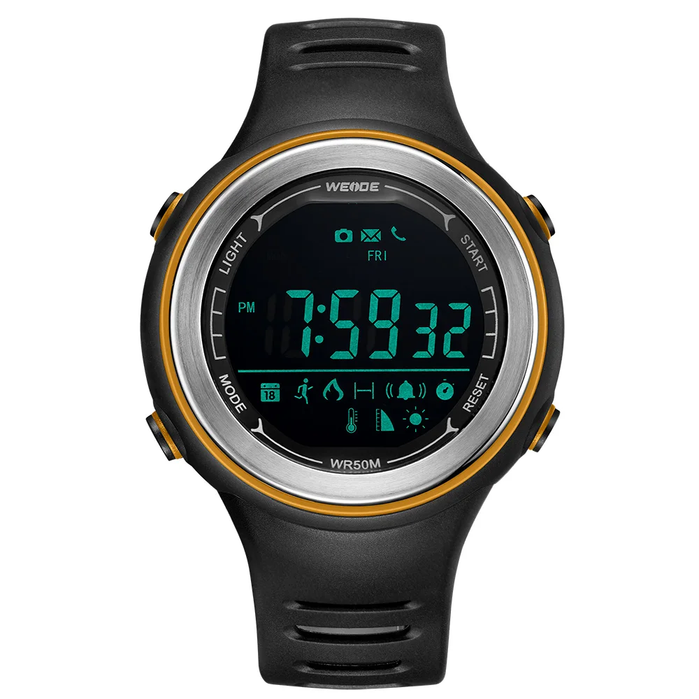 New Arrival Weide Unisex Sport Smart Watch Bluetooth Remote Camera 50 Meters Waterproof Smartwatch 2018