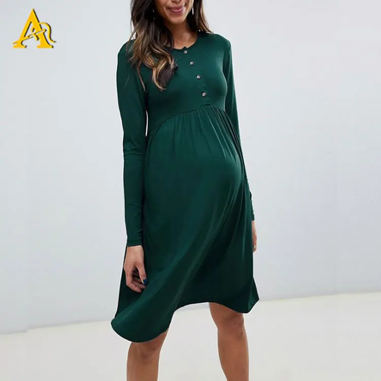 

Dongguan High Quality Fashion Maternity Dresses Wholesale Pregnancy Clothes Long Sleeve Nursing Dress, Color swatch card or customized color