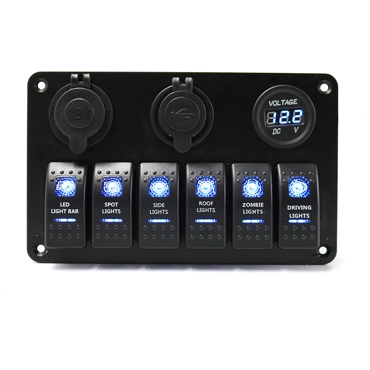 6 Gang Led Automotive Switch Panels Marine Switch Panel Buy