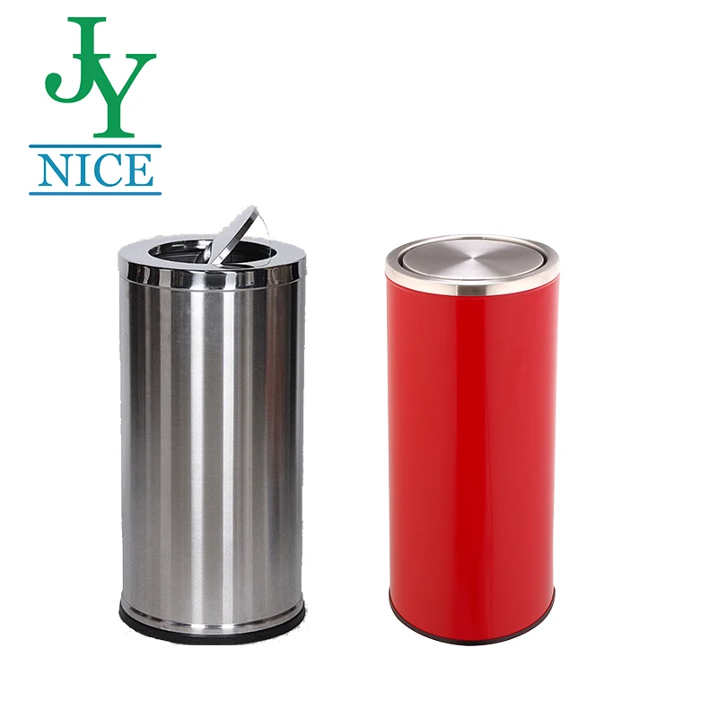 Metal Outdoor Medical Dustbin with lid hotel home office Stainless Steel rubbish bin