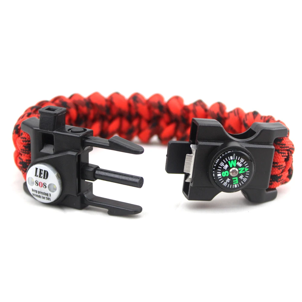 

different camo style paracord brained survival bracelet|paracord survival with Compass for Hiking Camping Emergency, Black;red;orange;army green;military green camo;as you request