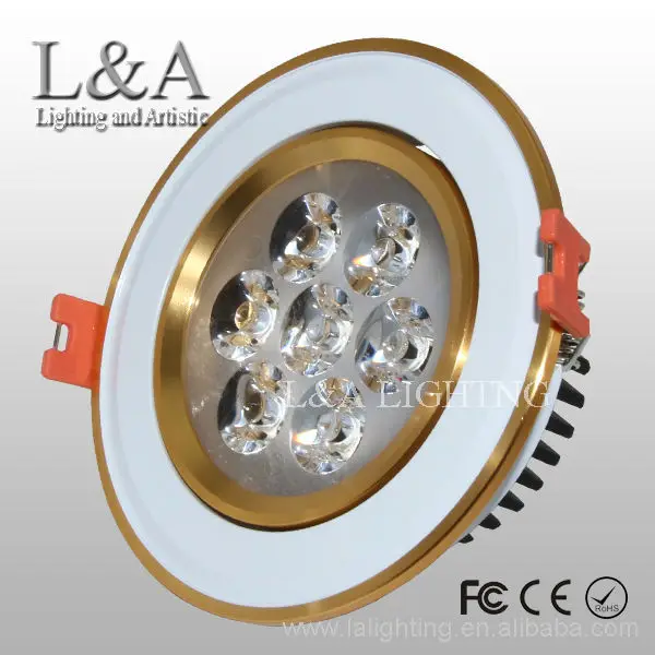 5w/7W white and gold ce&rohs approved dimmable led downlight