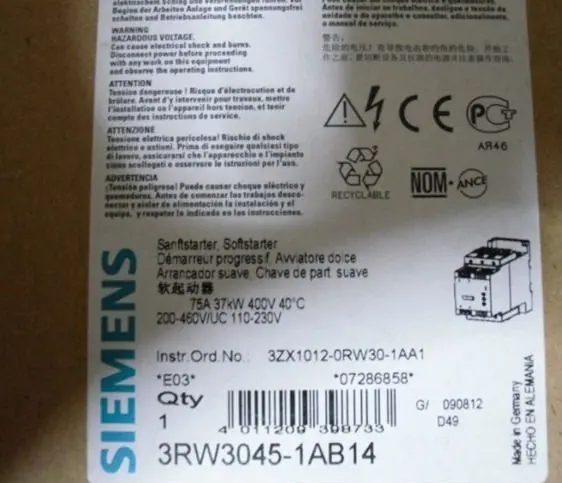 3RW3045-1AB14 NEW IN BOX Siemens Soft Starter 37KW 3RW3045-1AB14