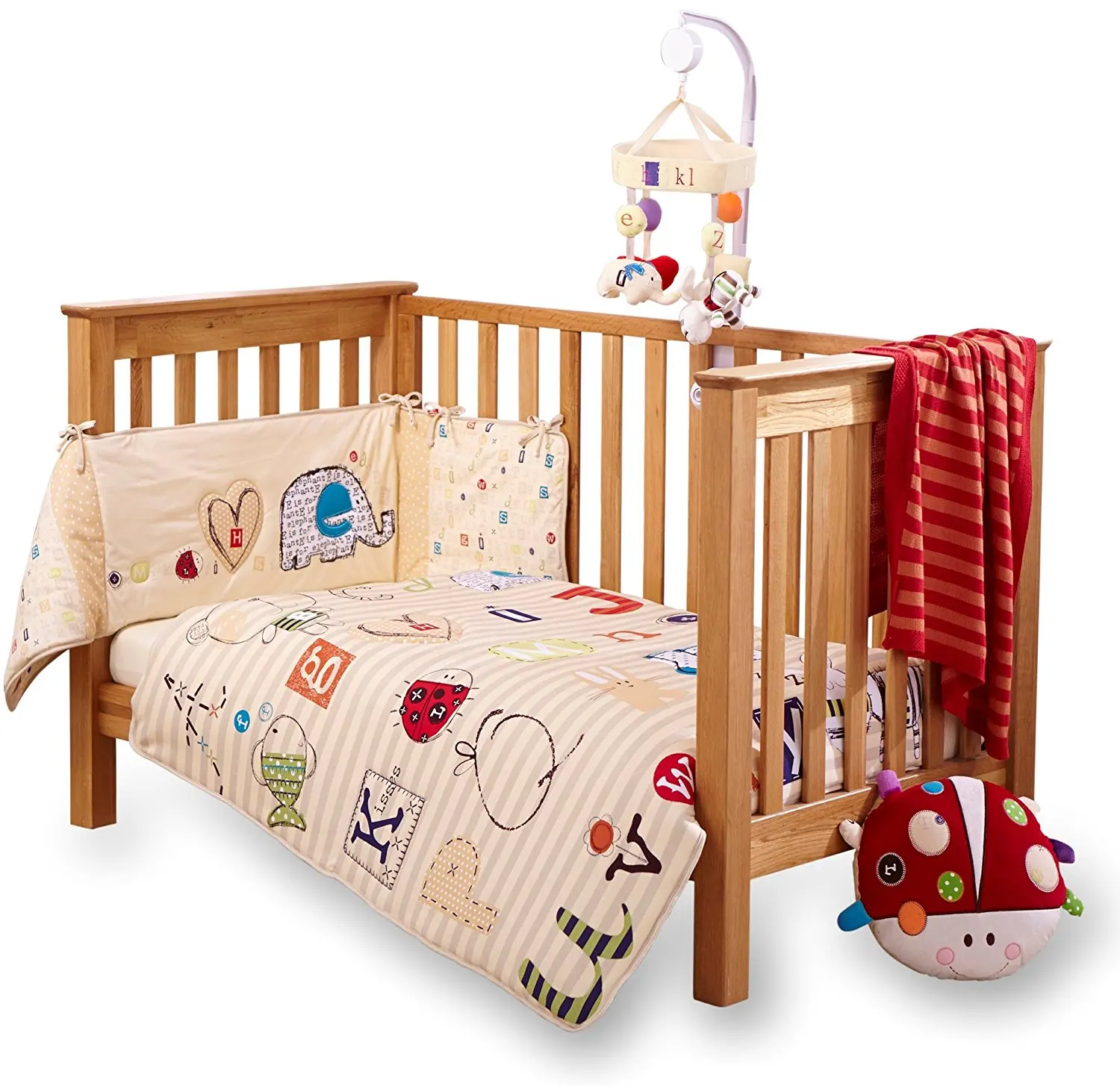 cot bed quilt and bumper set