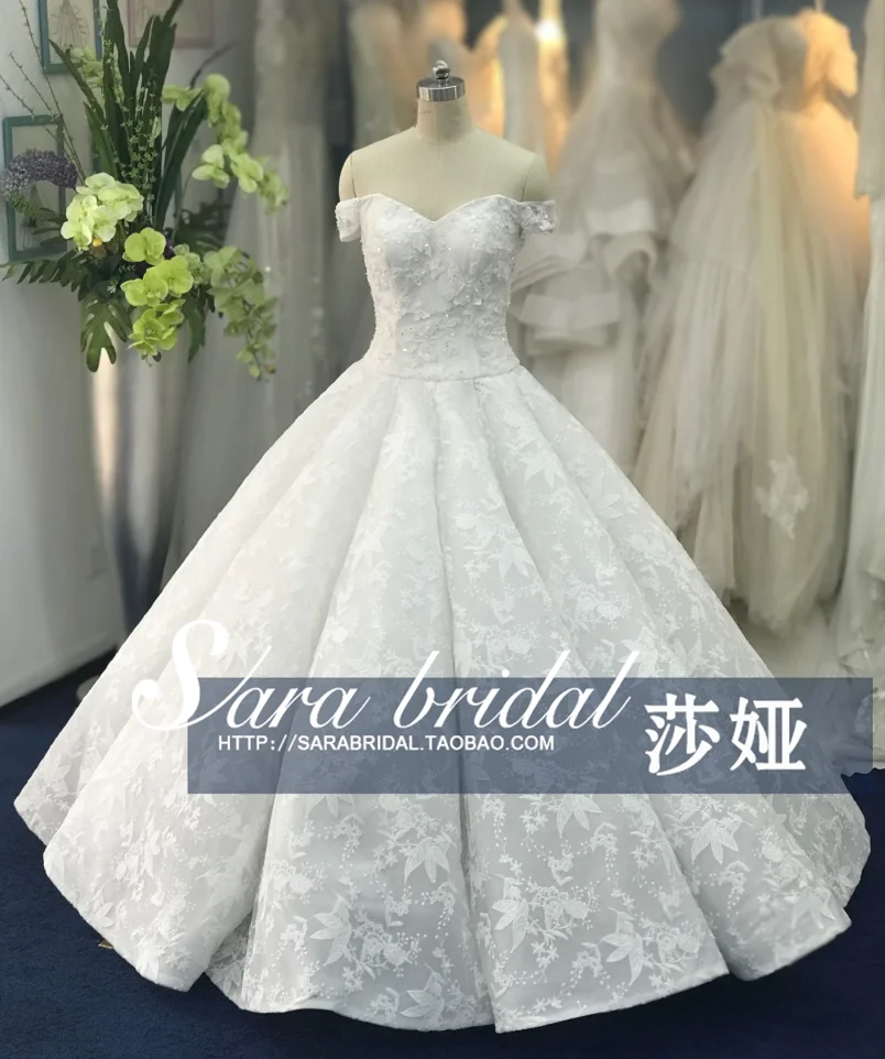 Traditional Style Brand Design Dubai Muslim White Wedding Dress