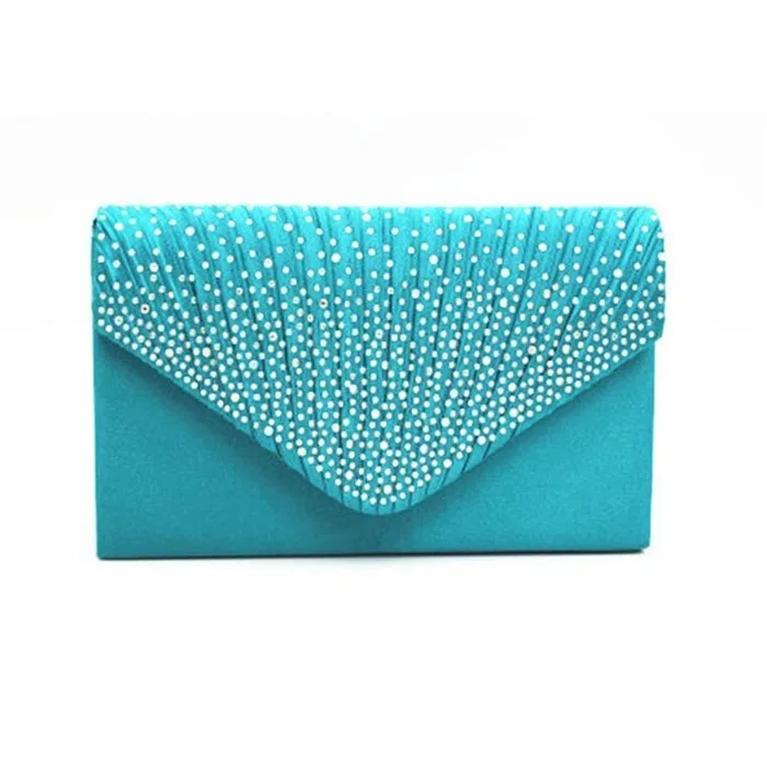 2017 New bridal glitter satin envelope clutch bag women evening bag