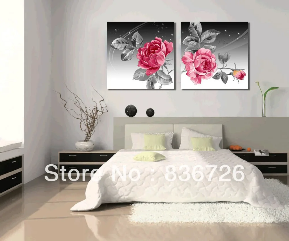 Livraison gratuite 2 peça mur de toile art peintures sur