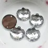Hot Sell 25MM Transparent Silver Plastic Cut Almond Round Chain Mirred Crystal Bead Shop500PCS
