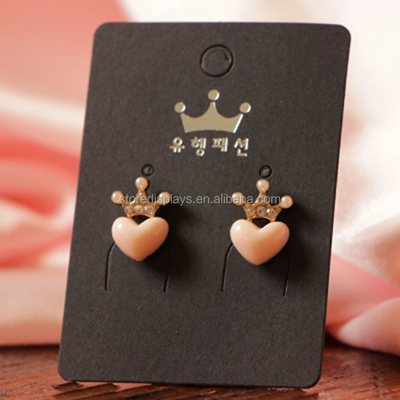 Customised Recycled Die Cut Hanging Black Foil Stamping Kraft Paper