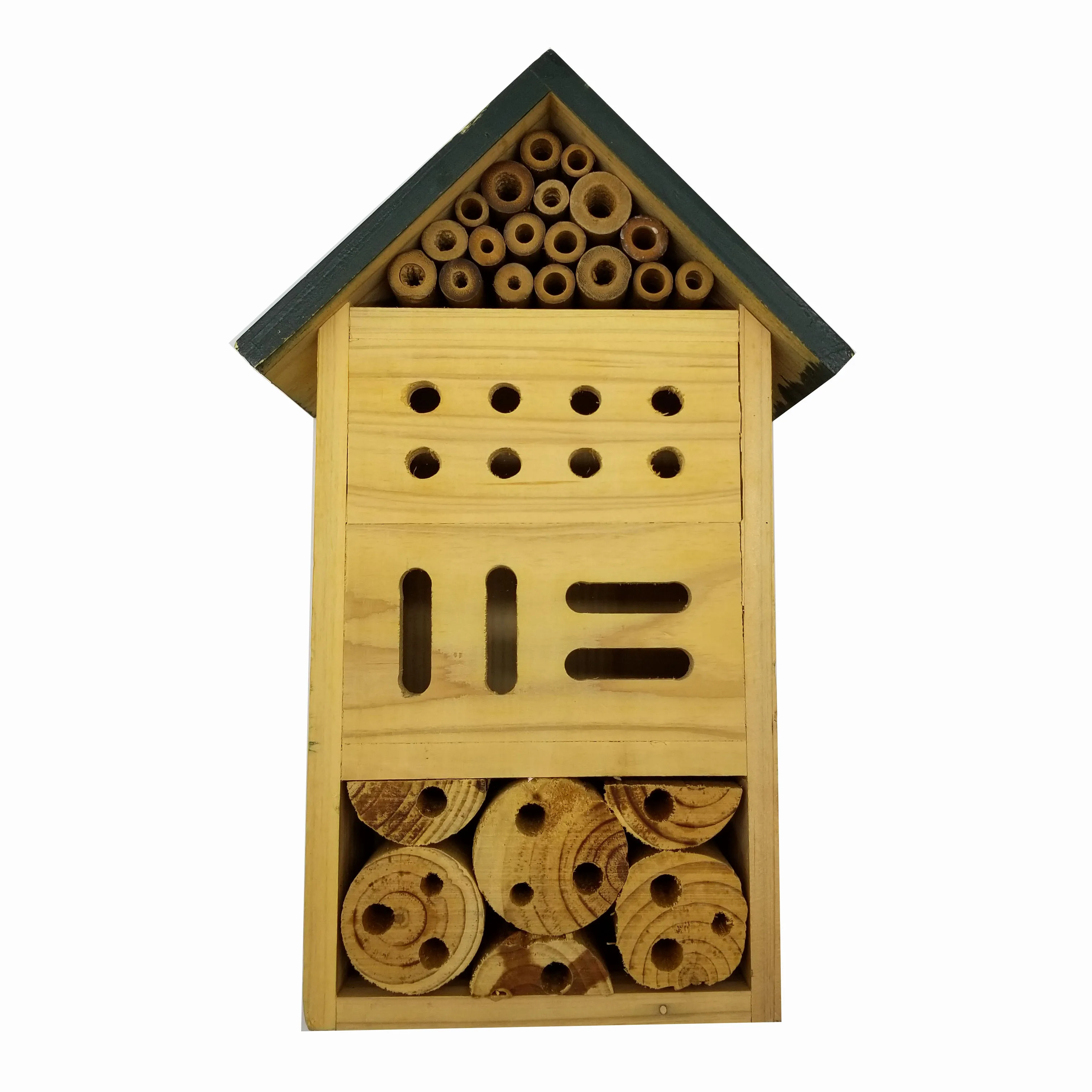 Hs Hanging Bamboo Wooden Hotel Insect Bee House For Gardens Buy Bee
