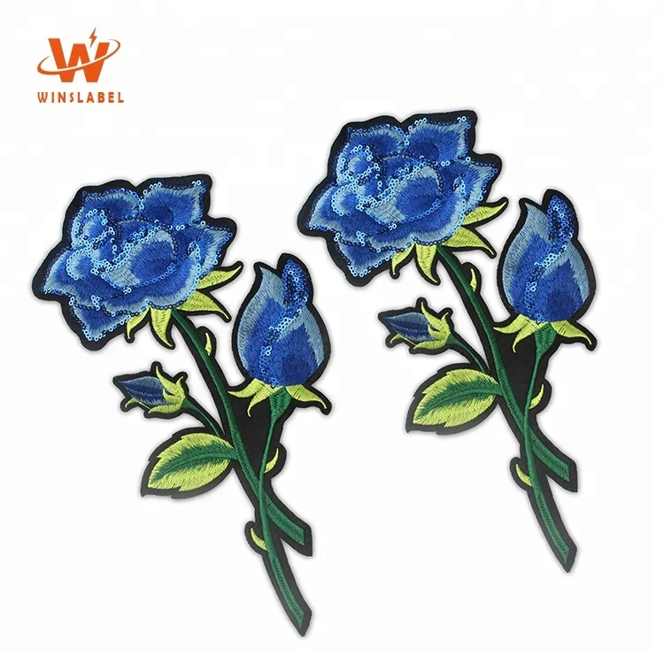 Iron Patch Sticker 3D Sequined Flower Embroidery Paillette Patches