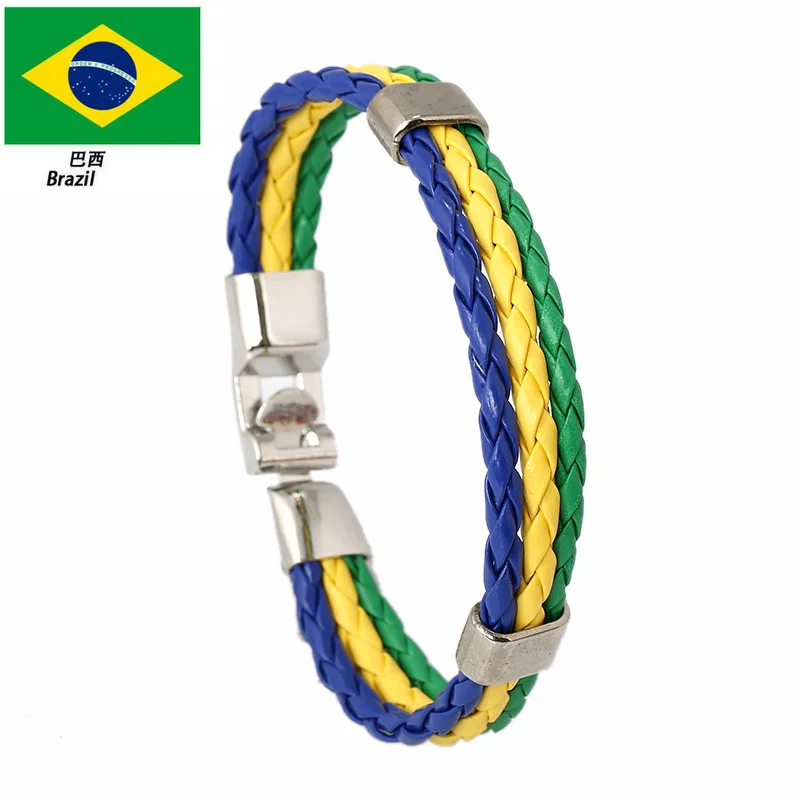 

New Fashion Leather Bracelet Men,Super Football Fans Souvenir Unique Flags Bracelets for Women,Charm Bracelets Men Bracelet, N/a