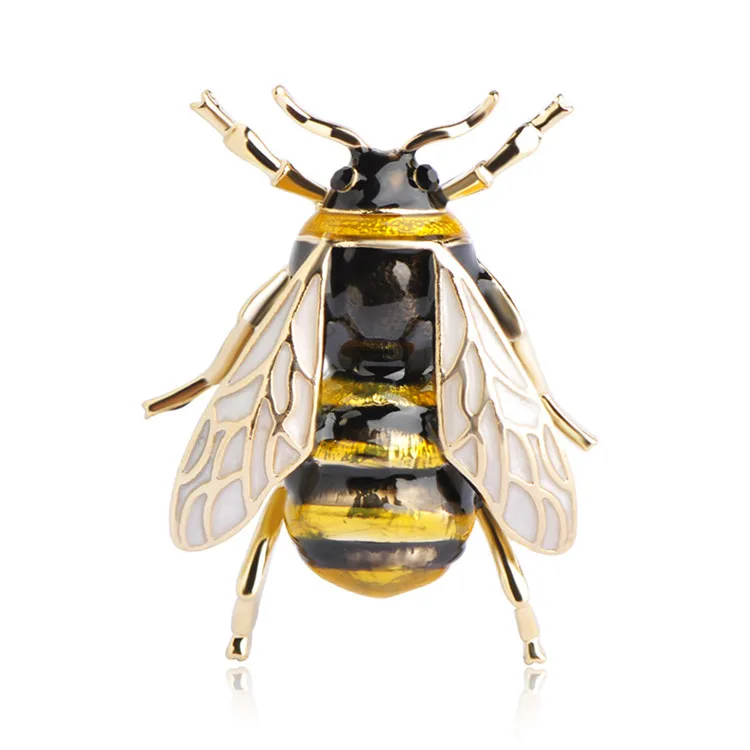 

Custom High Quality Crystal Brooches Small Animal Bee Brooch, Black;yellow