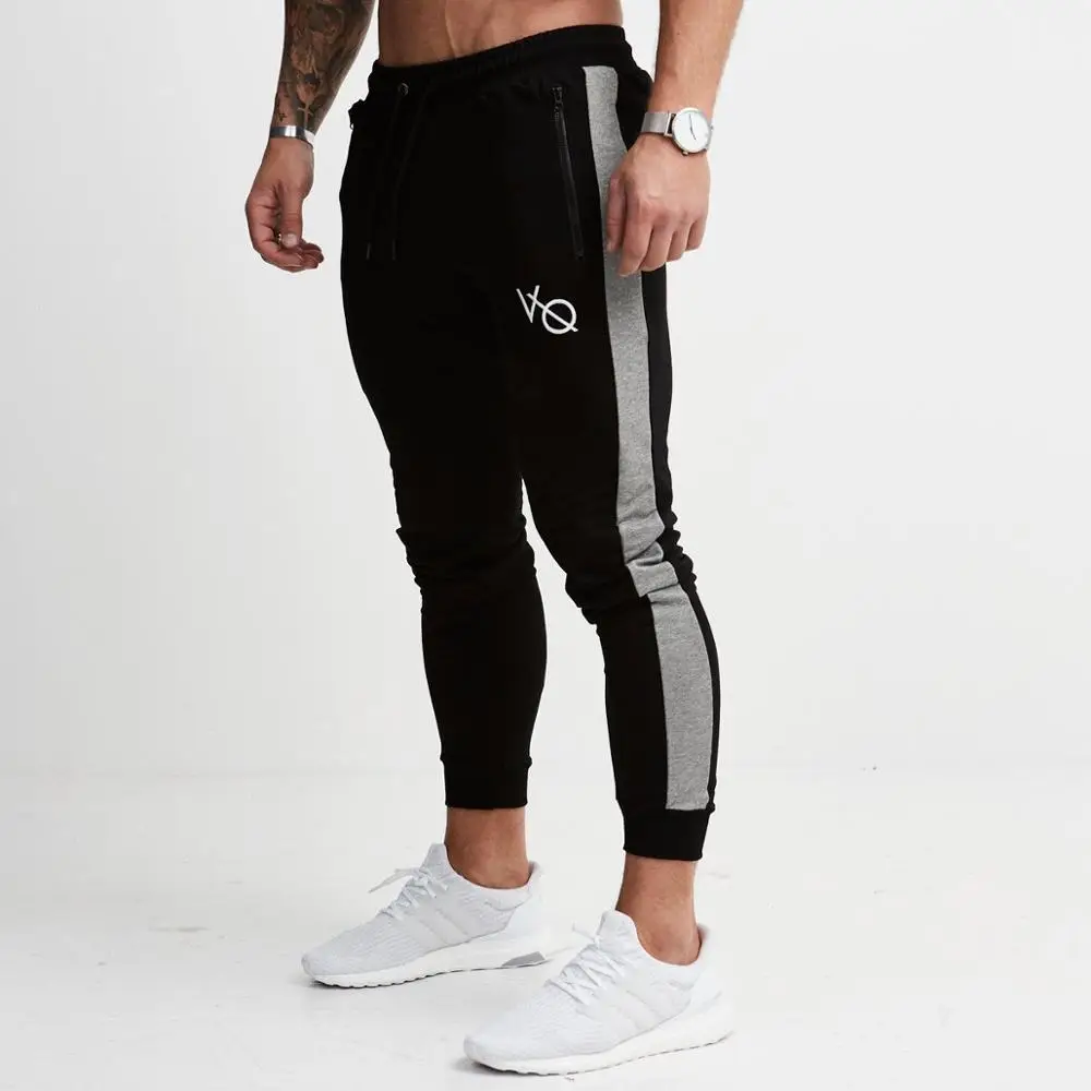 

Fashion Cotton Fitness Men Trousers Casual Jogger Pants Gym High Quality Sweatpants, Black;gray