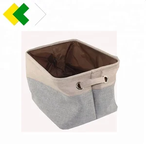 Image of Good quality Household item linen fabric storage box with handle
