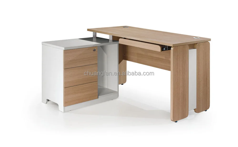 Cf Office Home Modern Corner Table Design Computer Desk With 3 Drawers Fixed Pedestal View Computer Table Design Chuangfan Product Details From Guangzhou Chuangfan Office Furniture Factory On Alibaba Com