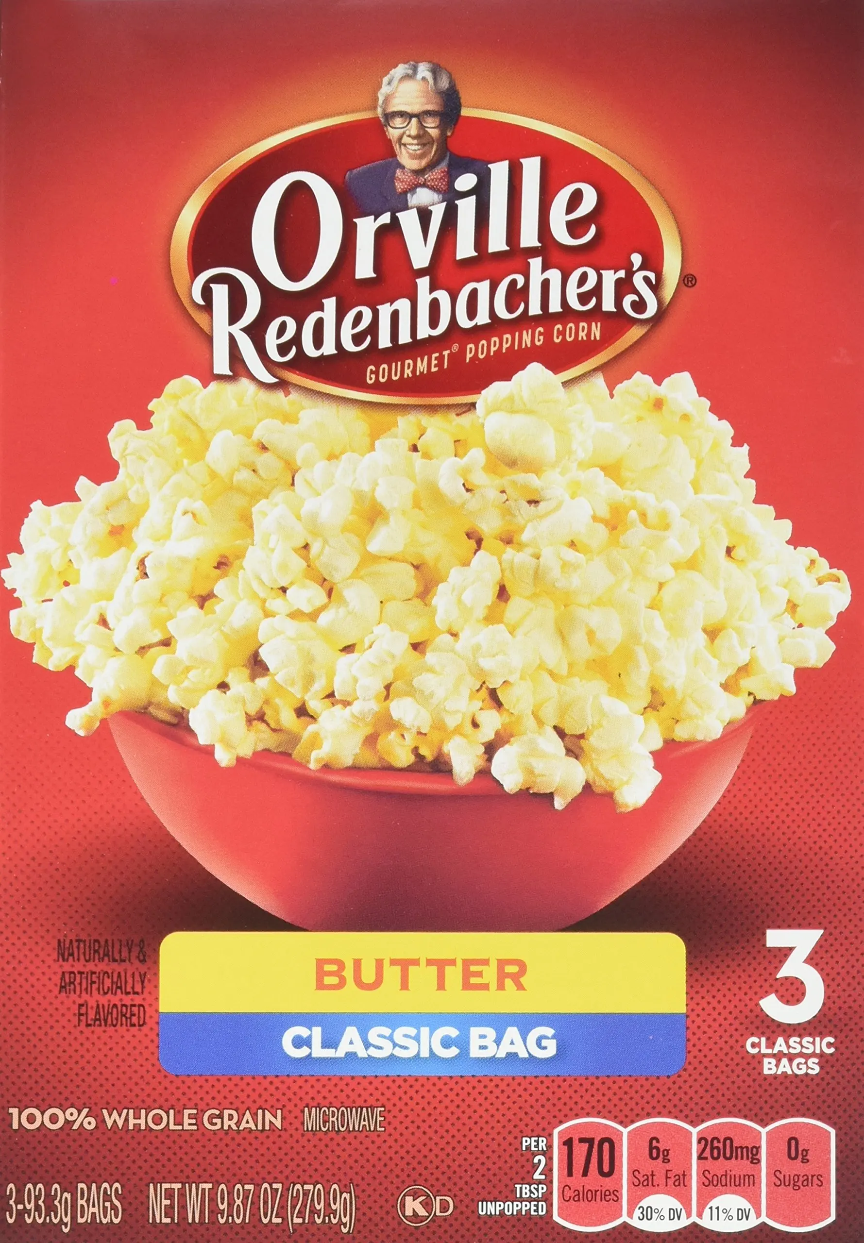 Orville Redenbacher's 3 Classic Bag Microwave Popcorn, Butter, 3.3 Ounce
