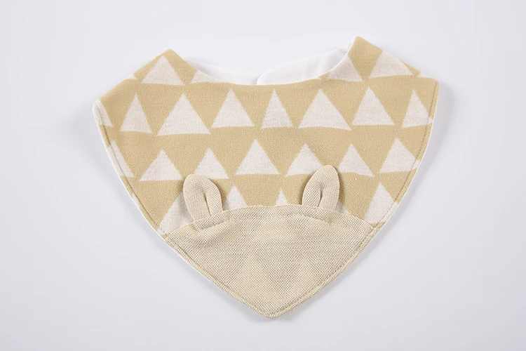 100% cotton washable pink khaki grey geometric print baby apron waterproof customised baby bibs pacifier in stock